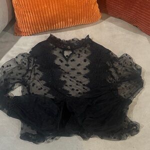 Elegant Black Sheer Blouse